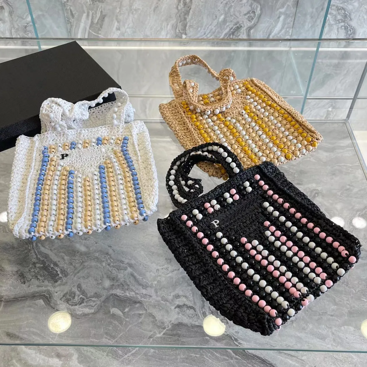 

2023 Summer New Handbag niche designer women's woven handbag fashion versatile beach bag travel bag simple and atmospheric, Black