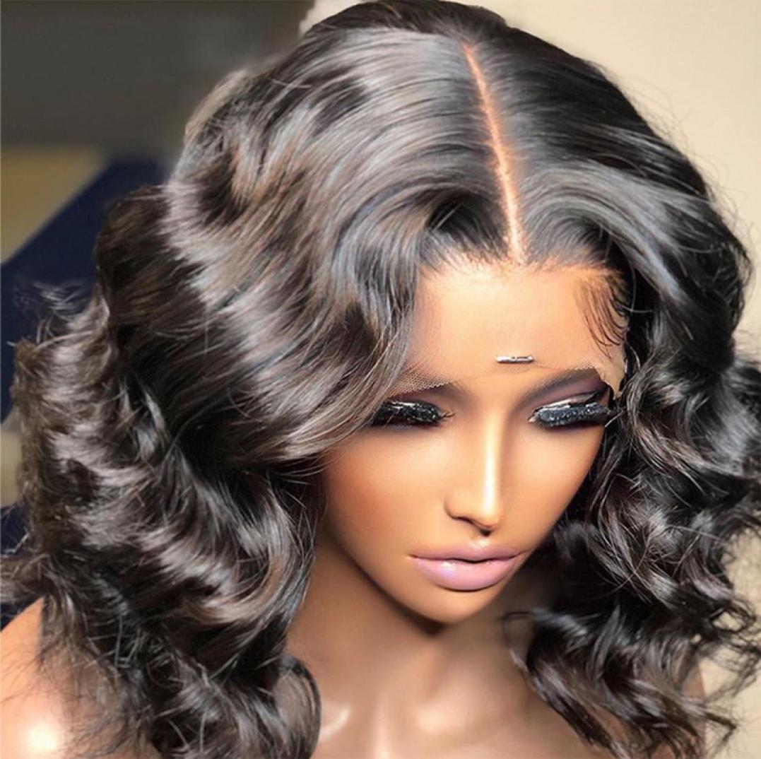 

Short Bob Lace Front Human Hair Wigs For Black Women Brazilian Body Wave Transparent Lace Frontal Wig Human Hair Pre Plucked CX2201247338