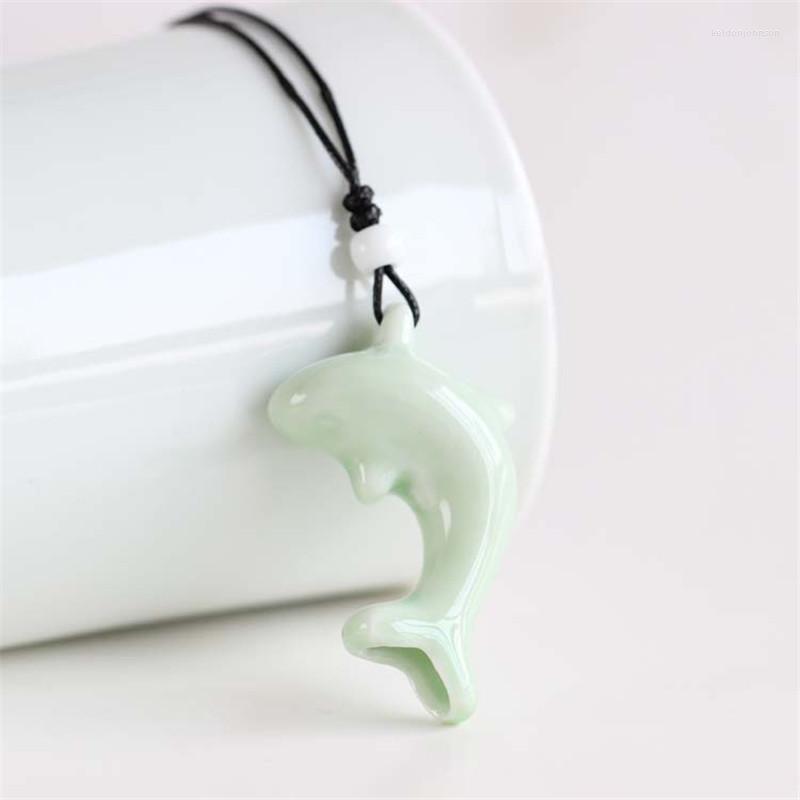 

Pendant Necklaces Handmade Dolphin Ceramic Mouth Necklace Temperament Ethnic Style Couple Friends Gift Jewelry