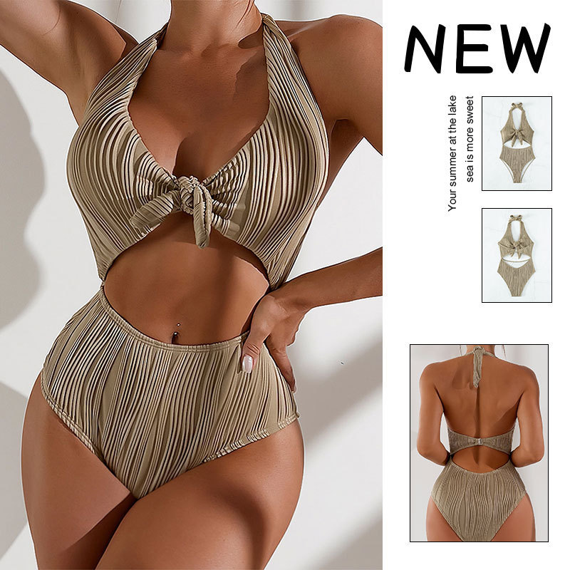 

Women Bandage Swimwear One Piece Swimsuit 2023 Monokini Retro Beachwear Hollow Vintage Bathing Suit Lady Water Sports Sexy Bikini Set