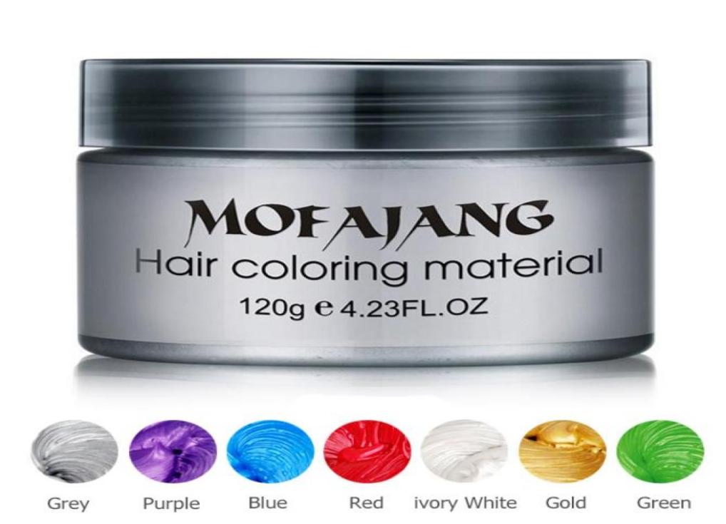 

Mofajang Hair Wax 120g Silver Grandma Grey Hair Pomade 8 Colors Disposable Fashion hair styling clay Coloring mud cream2079077