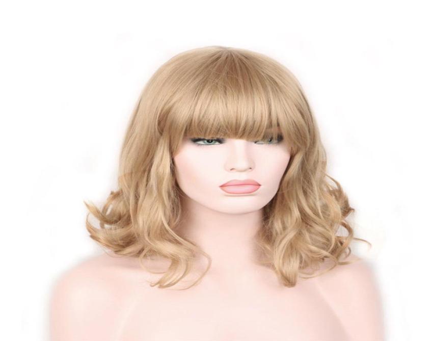 

Short Wigs Hair Wavy Curly Women Fashion Style Real Retro Wig Girls Blonde5467704, Ombre color