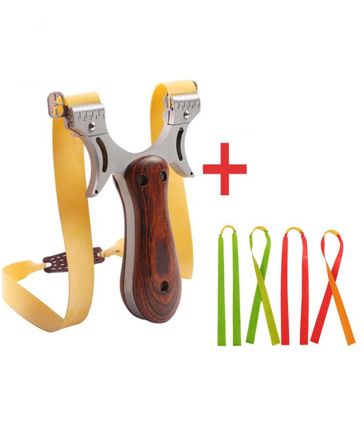 

outdoor shooting paintaball Slings Flat Band Hunting Stainless Steel Slings with 100pcs balls wooden pocket slings catapu1840224