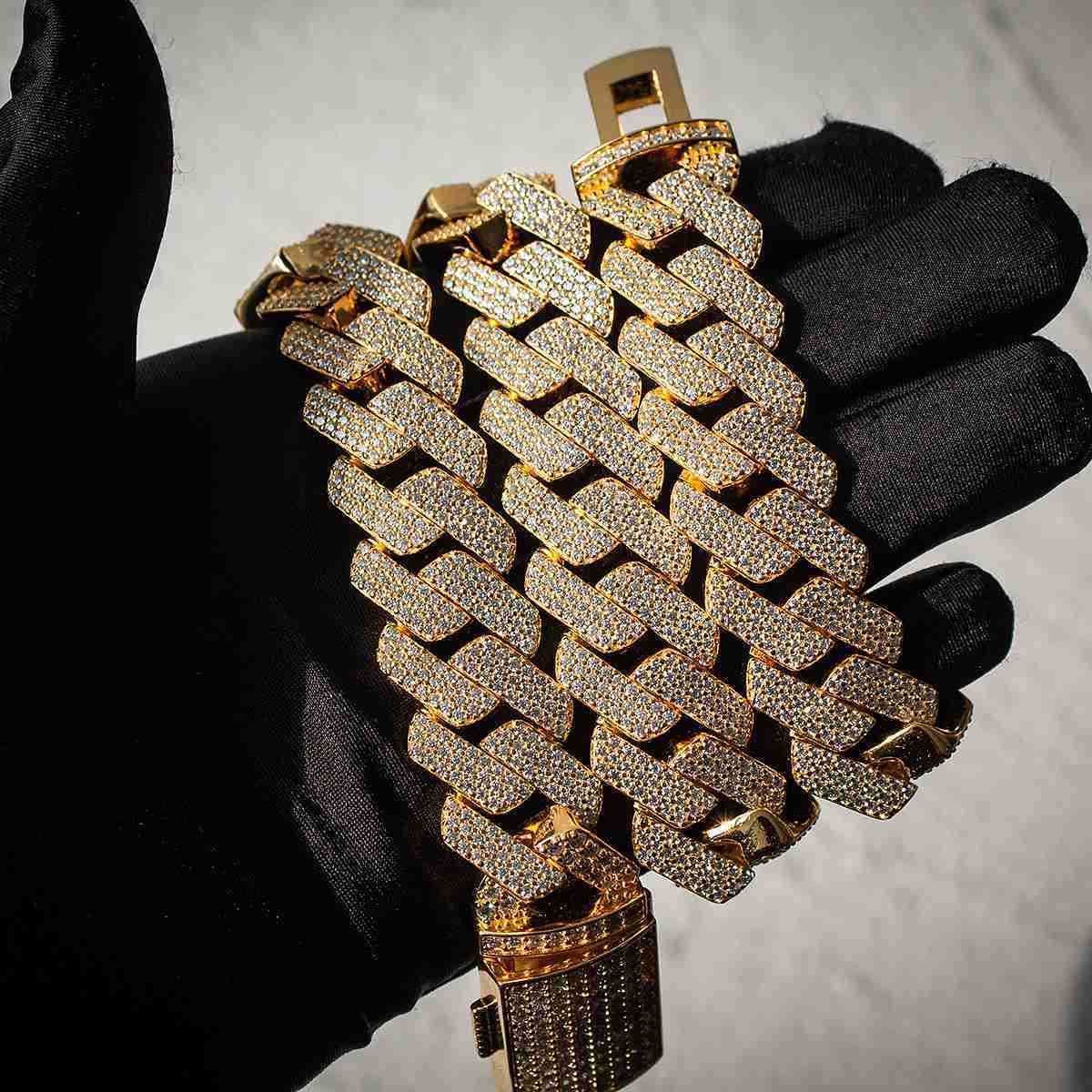 

Luxury Rapper Hip Hop Jewelry Mens Chains Vvs Diamonds Iced Out Moissanite Cuban
