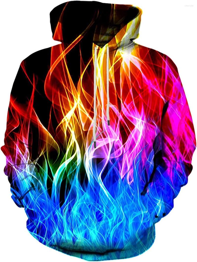 

Men's Hoodies Men Women 3D Hooded Fashion Long Sleeve Pullover Sweatshirt Top With Pocket, Black