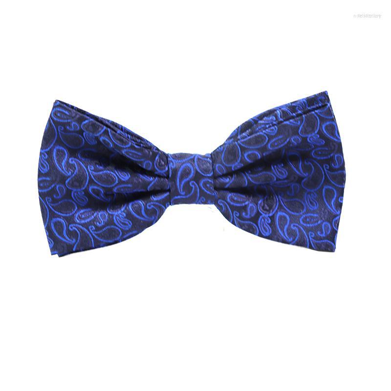 

Bow Ties Vintage Blue Paisley Two Layer Bowtie For Men Fashion High Quality Groom Wedding Party Butterfly Tie Set Male Gift 23
