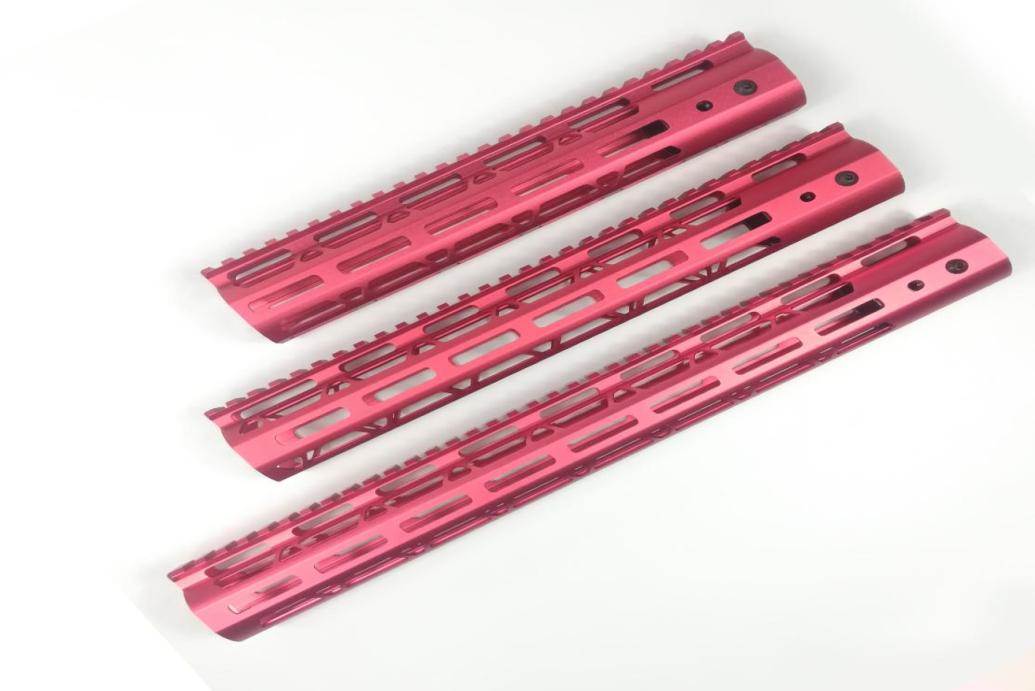 

10 12 15 quot MLok Monothilic top Rail float handguard fit 223556 Type Ultralight design Aluminum barrel nut Red Colo6324213