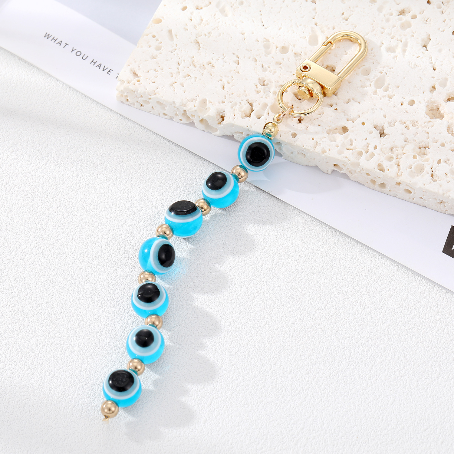 Colorful Evil Eye Beads Key Rings Keychain Handbag Decorate Jewelry for Gift-image-880107295