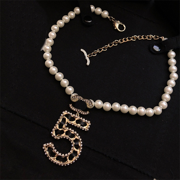 

Top quality Double Letter Pendant gold Necklaces Designer CCity Crysatl Pearl Rhinestone Necklace Women Jewerlry Accessories 957634