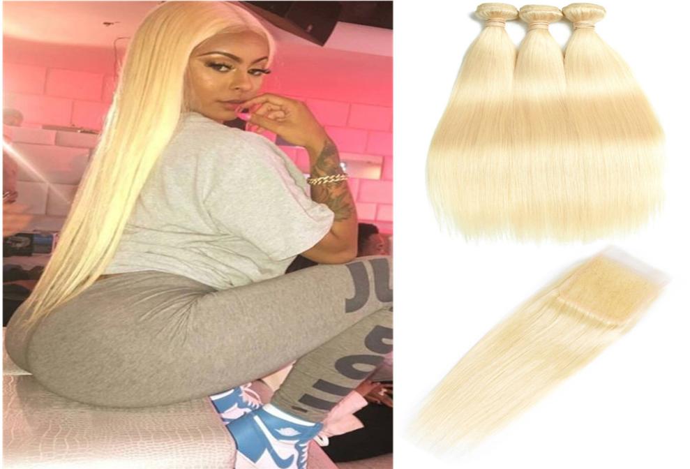 

Brazilian Virgin Hair Bundles with Closures 613 Blonde Bundles with Frontal 1030 inch Straight Human Hair 3 Bundles with 44 Top 6165636