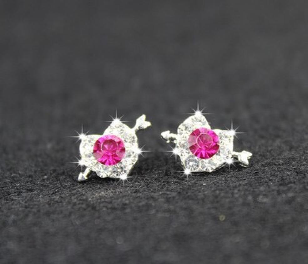 

2019 New Bridal Jewelry Pearl Blue Diamond circular new clover anti allergy star moon Silver Diamond pierced earrings cheap shippi9038709