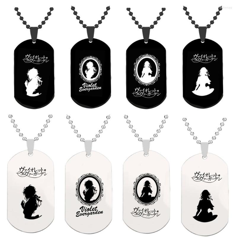 

Pendant Necklaces Anime Violet Evergarden Dog Tag Cosplay Prop Metal Fashion Chokers Decoration Men Women Birthday Xmas Gift