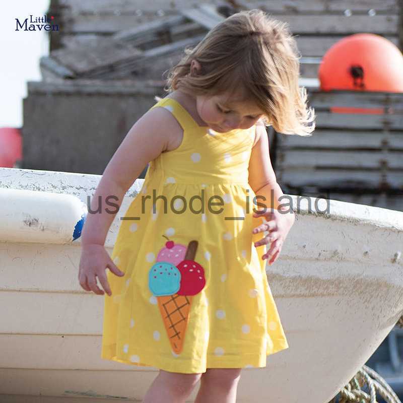 

T-shirts Little maven Childrens Clothes Girl Summer Dress Lovely Ice-cream Dress Casual Cotton vestidos for Kids 2-7 year x0628, Sy0057 photo