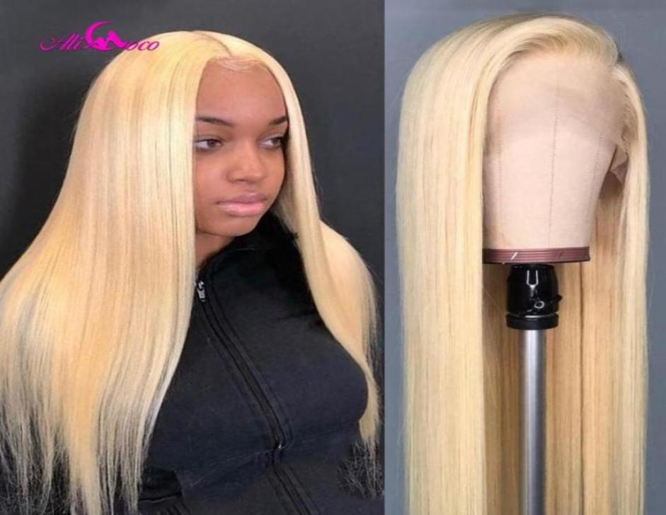 

Transparent 613 Honey Blonde 13x4 Lace Frontal Wigs Pre Plucked Colorful Brazilian Straight Human Hair Lace Frontal Wigs66358957732244, Ombre color