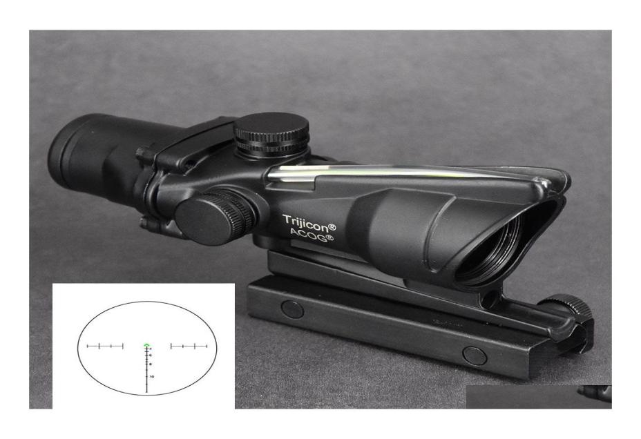 

Hunting Scopes Tactical Acog 4X32 Fiber Prism Red Dot Optics Scope 20Mm Weaver Picatinny Rail Mount Base Shooting Airsoft Riflesco4529974