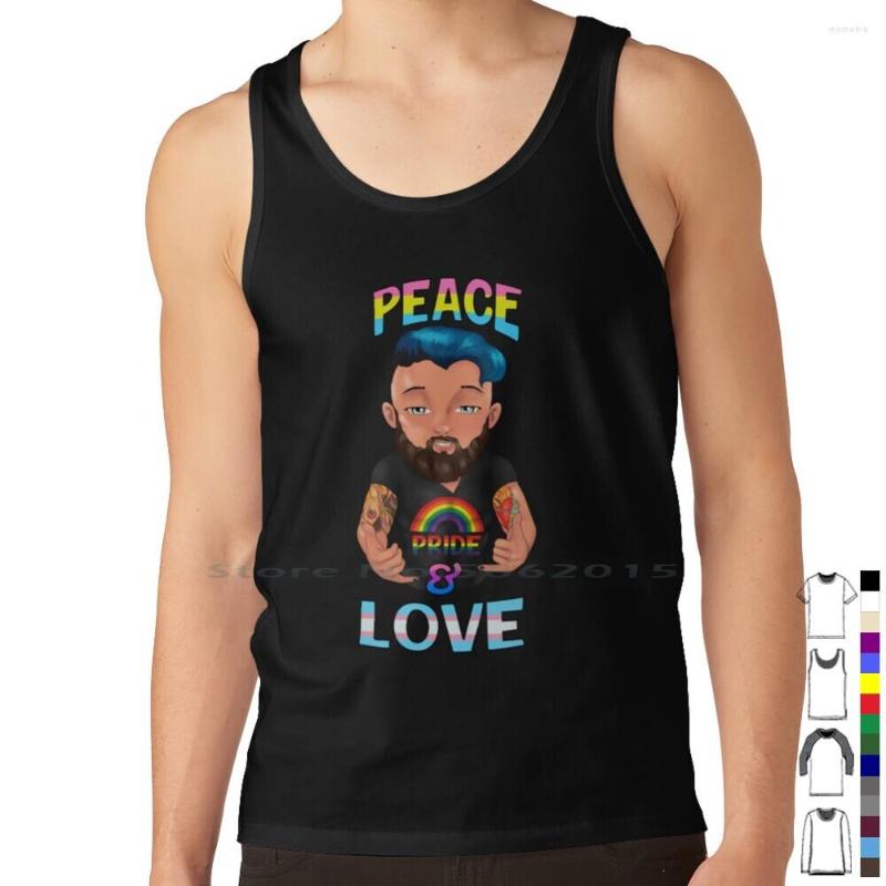 

Men' Tank Tops Peace And Love Top Pure Cotton Vest Lgbtq Male Bodybuilding Sleeveless Singlet Shirts, Ftee-navy