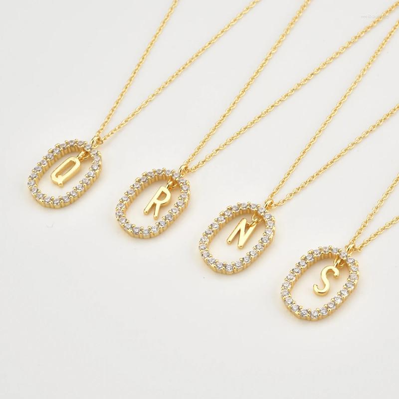 

Pendant Necklaces Initial A-Z Letter Zircon Charm Necklace For Women Alphabet Choker Jewelry Wedding Birthday Gift Dz333