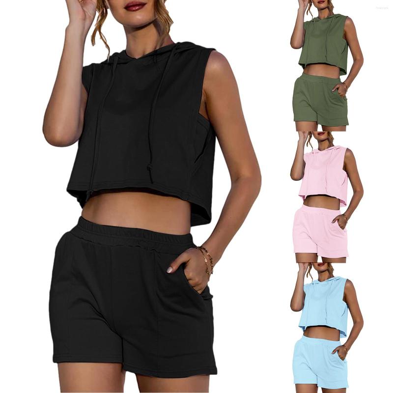 

Women's Tracksuits Fashion Hoodies Sports Crop Tops Two Pieces Women Outfits Summer Casual Running Shorts Sets Loose Elegant Streetwear T, Blue
