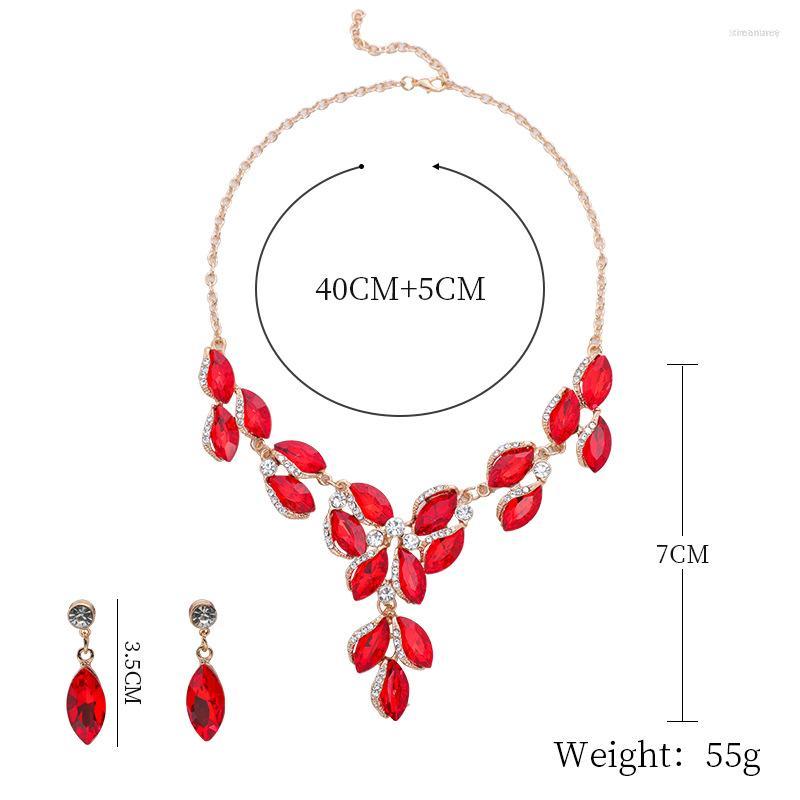 

Necklace Earrings Set WANGAIYAO Artificial Gemstone Bridal For Girls' Birthday Valentine's Day Gift Girlfriend Collarbon, Picture shown