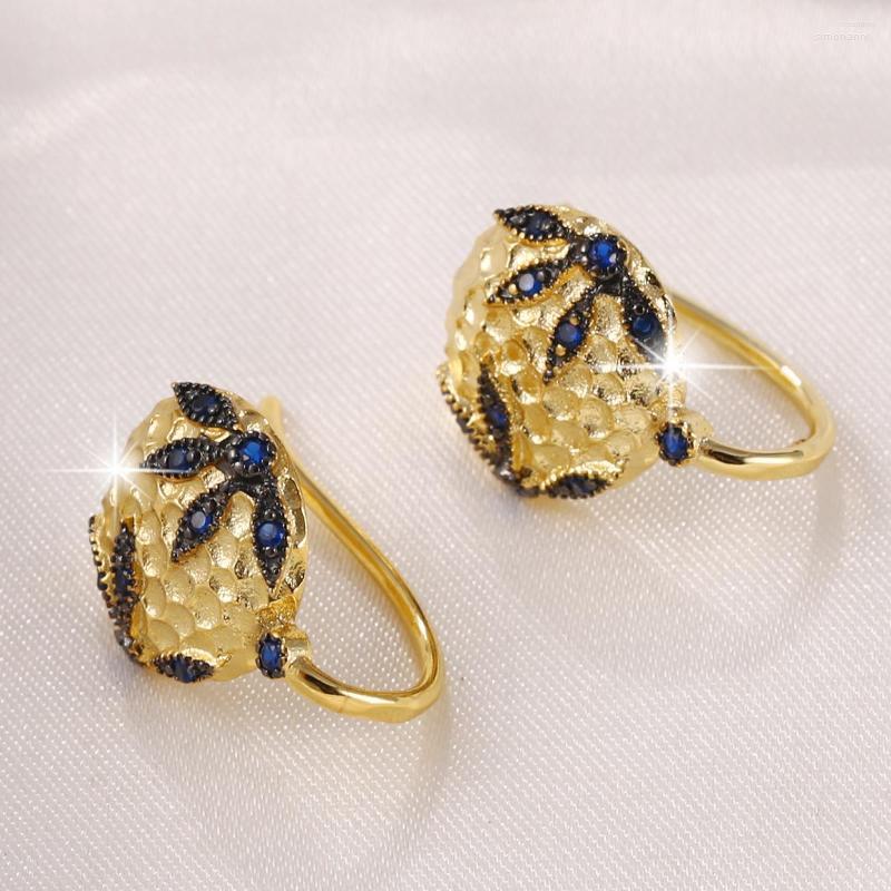 

Hoop Earrings Classic Black Flower Pattern For Women Micro Inlaid Zircon Metal Earring Fashion Party Jewelry Delicate Girls