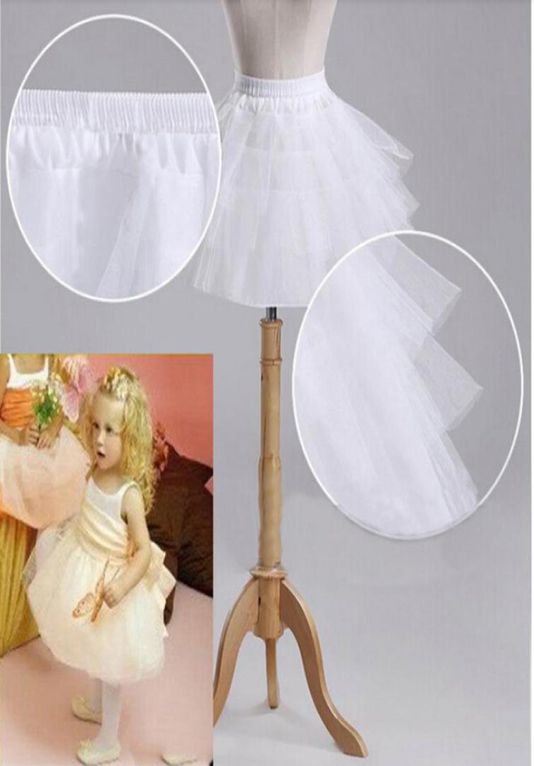 

2016 Children Petticoat Wedding Accessories 3 Layers Hoop Flower Girl Formal Dress Short Crinoline Kid Princess Underskirt6959067, White