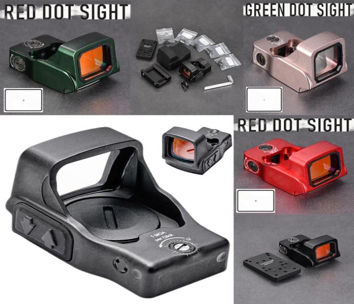 

Tactical Scope Accessories EFLX Mini Reflex Red Green Dot Sight With 20mm Weaver Picatinny Rail Mount Pistol Universal Base5987144