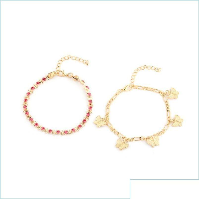 

Anklets Rhinestone Crystal Ankle Bracelets For Women Sandals Butterfly Anklet Boho Beach Foot Iced Out Chains Female Fashion Drop De Dhbex