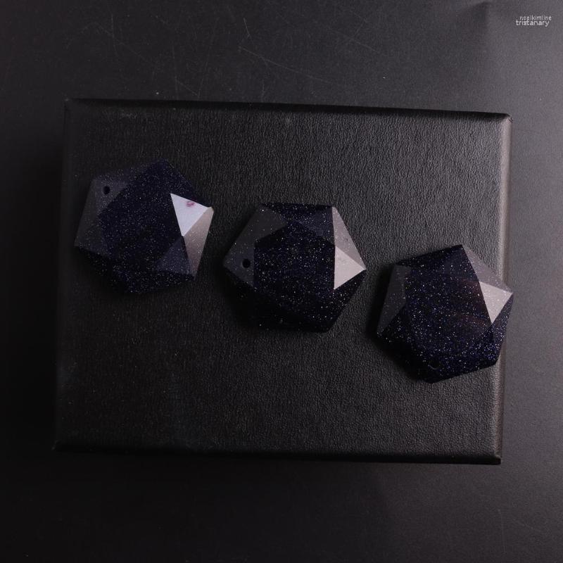 

Pendant Necklaces 12PCS Women Six Star Point Merkaba Necklace Natural Stone Blue Sandstone Healing Faceted Pendulum Amulet Jewelry Making
