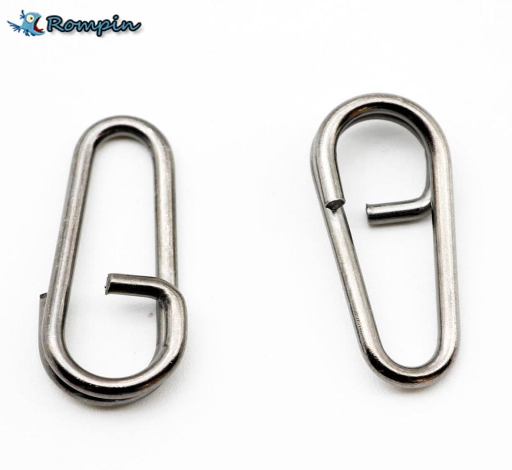 

Rompin 50pcslot Stainless Steel bent dead Oval Split Rings Loop Lure Assorted Swivel Snap Fishing Tackle Connector 16 18 21mm1402788