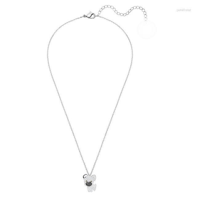 

Chains 2023 A Cute Puppy With Silver Necklace And Pierced Earrings For Women Christmas