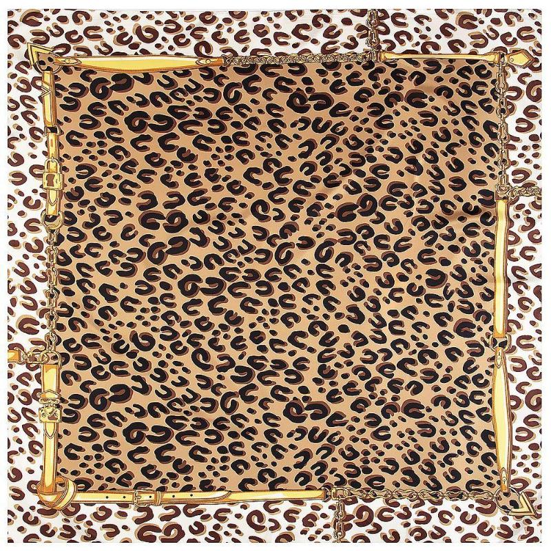 

Scarves Twill Square Silk Scarf For Women Leopard Print Large Elegant Ladies Shawls And Wraps Bandanas 2023