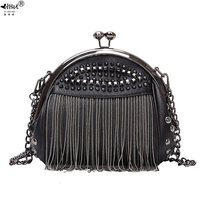 

Evening Bags Fringe Designer Insert Rivet Vintage Fashion PU Leather Chain Women Shoulder Crossbody Bag Shell Bags Women's Handbags Purses 230627, Women bag rose