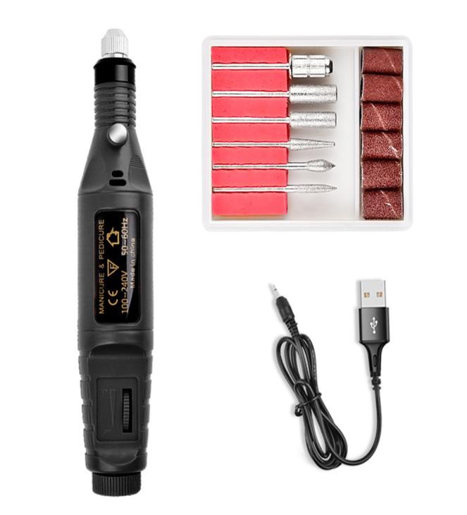 

USB Electric Nail File Drill Portable Professional Manicure Pedicure Machine Set Electric Nail Drill File Care Machine Acrylic Ar2438287