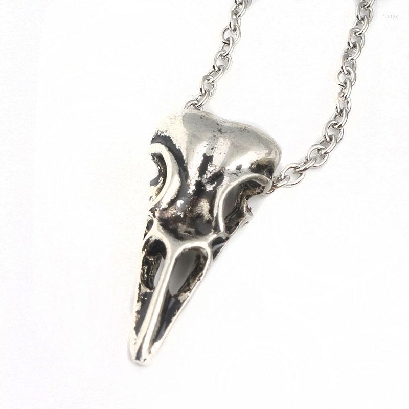 

Pendant Necklaces 2PCS Skull Raven Necklace Crow Gothic Victorian Witch Monarchy Gifts Jewelry