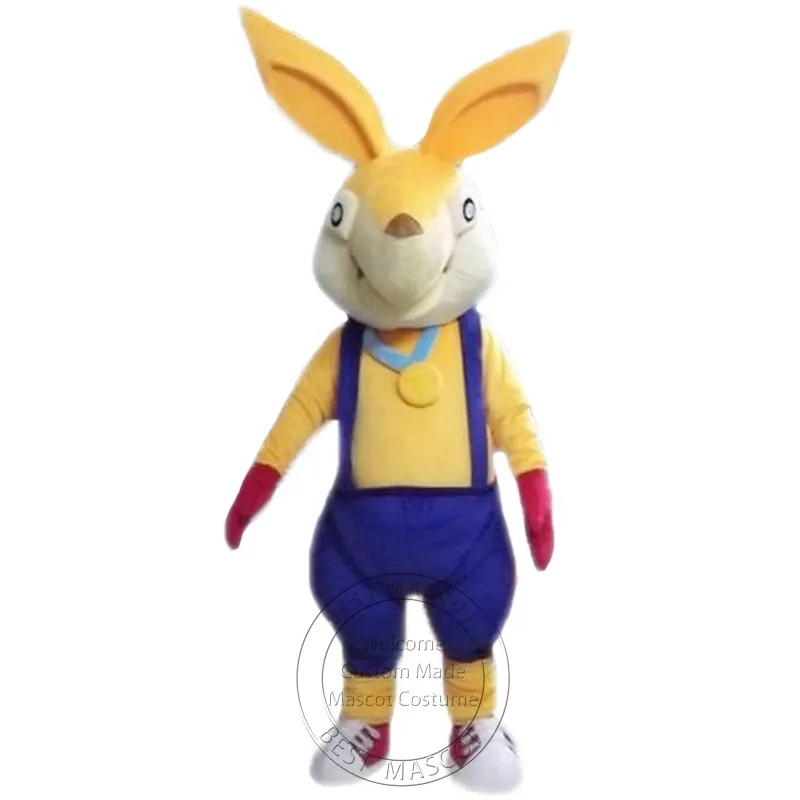 

Adult size Yellow rabbit Mascot Costumes Custom fancy costume Cartoon theme fancy dress, As pic