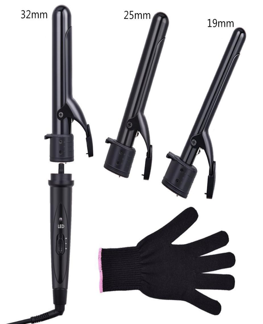 

3 Part Hair Curling Iron Professional 19 25 32mm Hair Curler Roller Ceramic curling wand Machine Hair Styling Tools 100240V4267227