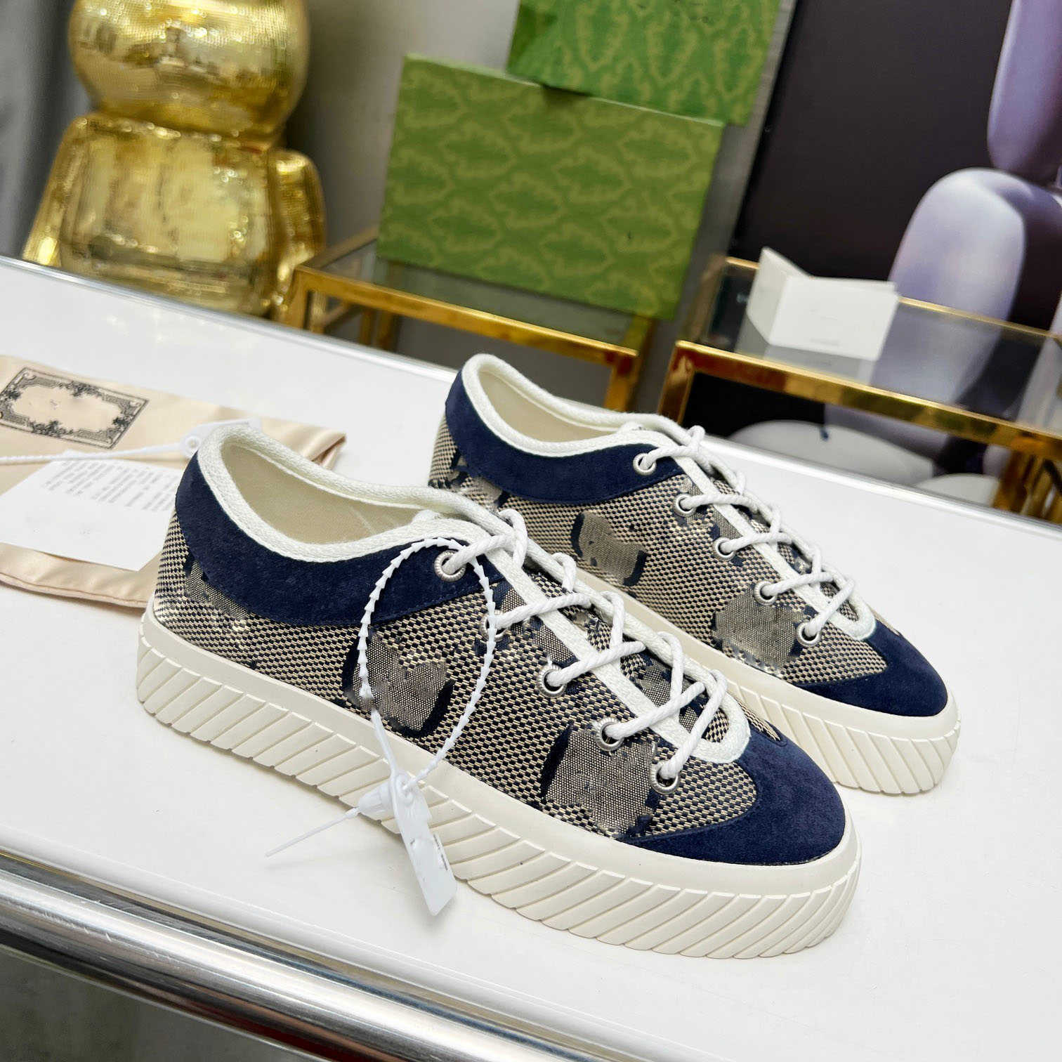 

top quality Casual Shoes Designer women's shoes Italian tennis 1977 canvas casual Luxurys green and red net striped rubber sole stretch cotton low-cut men's sports, White