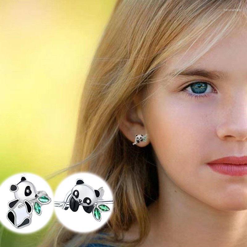 

Stud Earrings Niche Simple S925 Silver Needle Panda For Women Fresh And Sweet Cute Children Lovely Animal Jewelry Girl Gifts