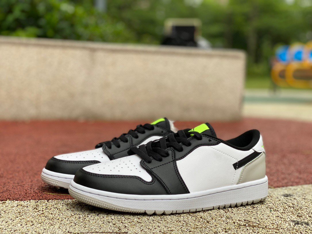 

1 1s Black and white fluorescent green golf basketball shoes DD9315-108 Womens Mens Size US 4Y-12 EUR 36-46, Customize
