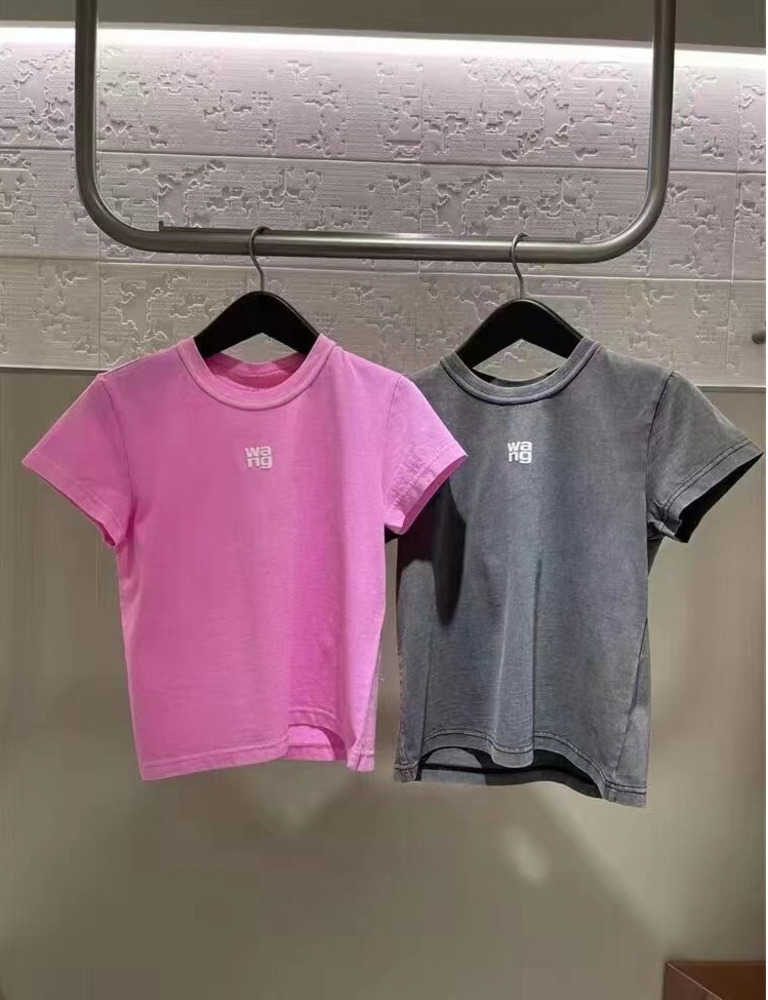 

AW King 2023 summer new fashion temperament waist collection everything solid color printed short sleeve top T-shirt Wear a vest over a sleeveless top Slimming trend, Dark grey