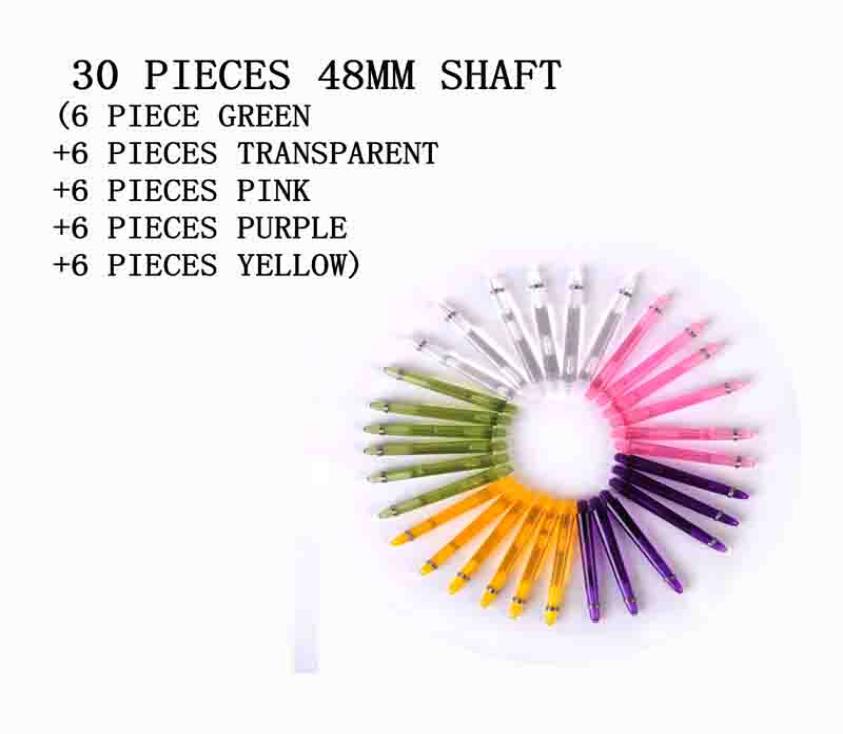 

Winmax Colorful and Mixed Length Choices Dart Accessory 30 Pieces PC Dart Shafts for dartboard game1332659