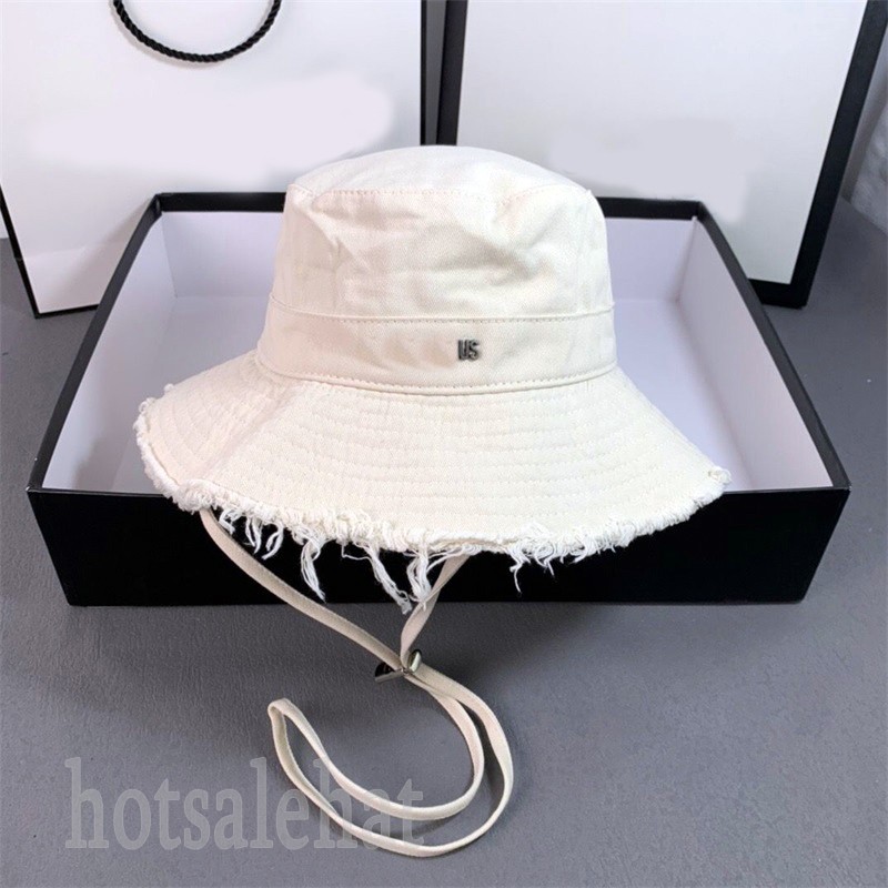 

Broken brim beach hat designer bucket hat tassels pink blue outdoor uv protection casquette le bob cotton lining shopping fashion luxury cap for man MZ02 C23, 3#