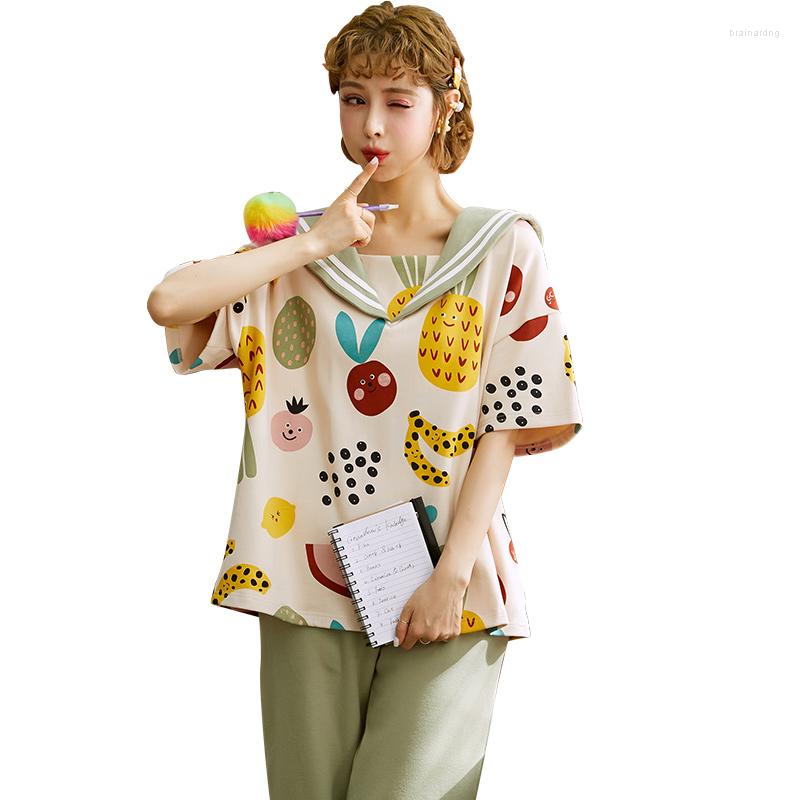 

Women's Sleepwear Cotton Pyjamas Short Women's Pajamas Sets Summer Home Clothes Nightie Pijama Pajama, Y3006