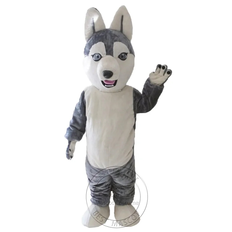 

New Adult Siberian Husky Mascot Costume Furry Suits Party Fancy dress carnival Ad Apparel, As pic