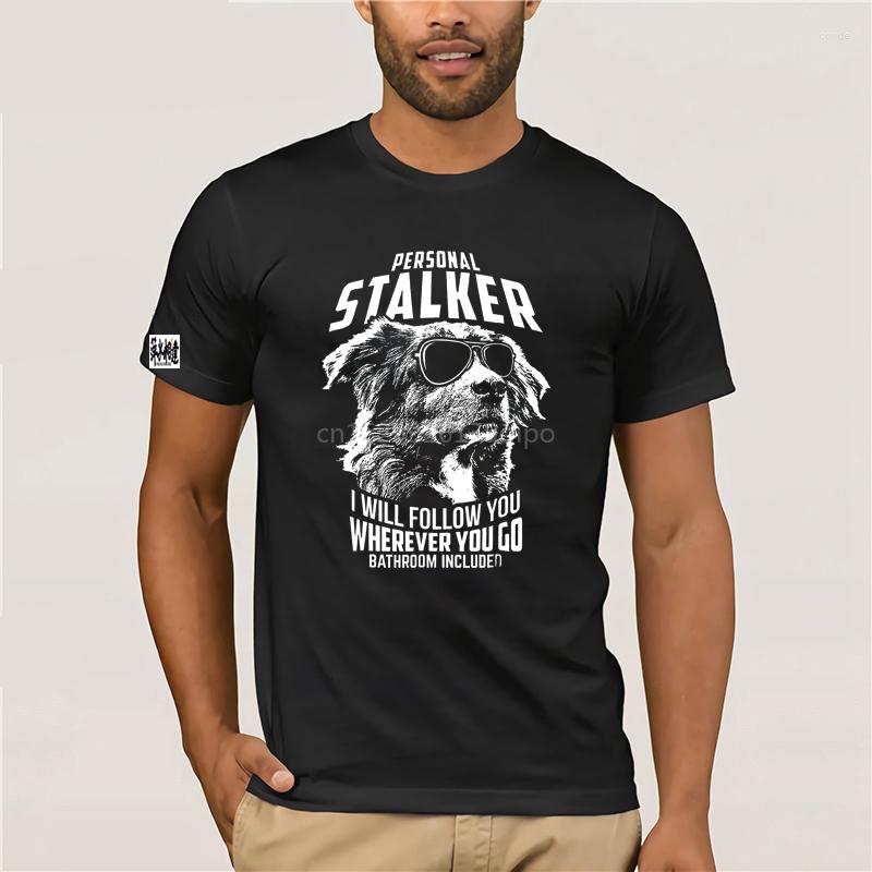 

Women's T Shirts Personal Stalker Australian Shepherd Funny T-Shirt-Men's T-Shirt-Black, Yellow(men)