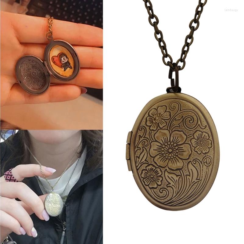 

Pendant Necklaces Po Locket Necklace For Women Memorial Picture Engraved Girl Jewelry Birthday Drop