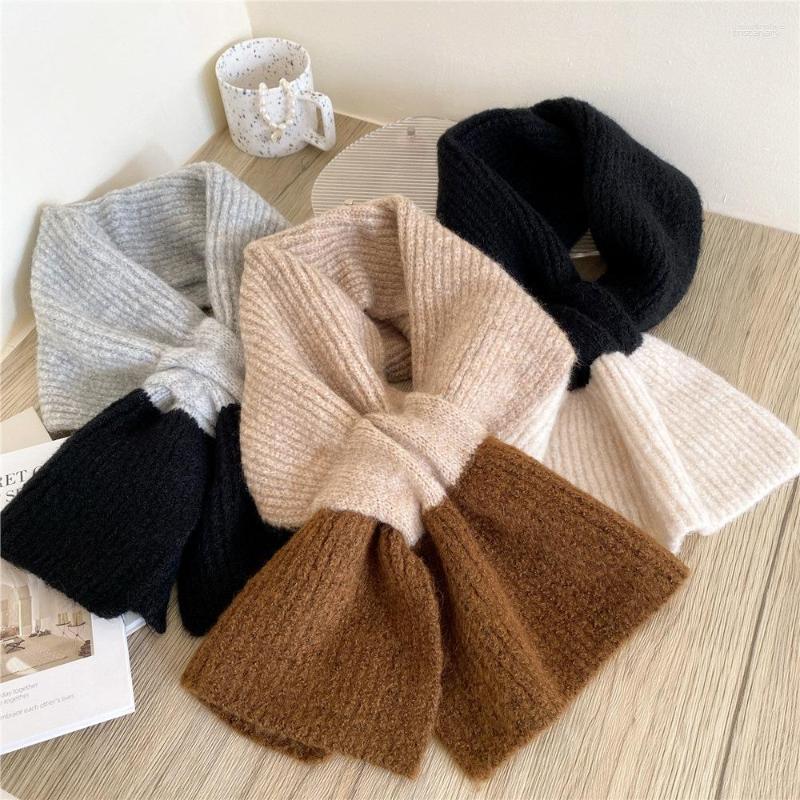 

Scarves Fashion Cashmere Kintted Scarf For Women Winter Warm Neck Tie Lady Solid Long Neckerchief Echarpe Foulard D456