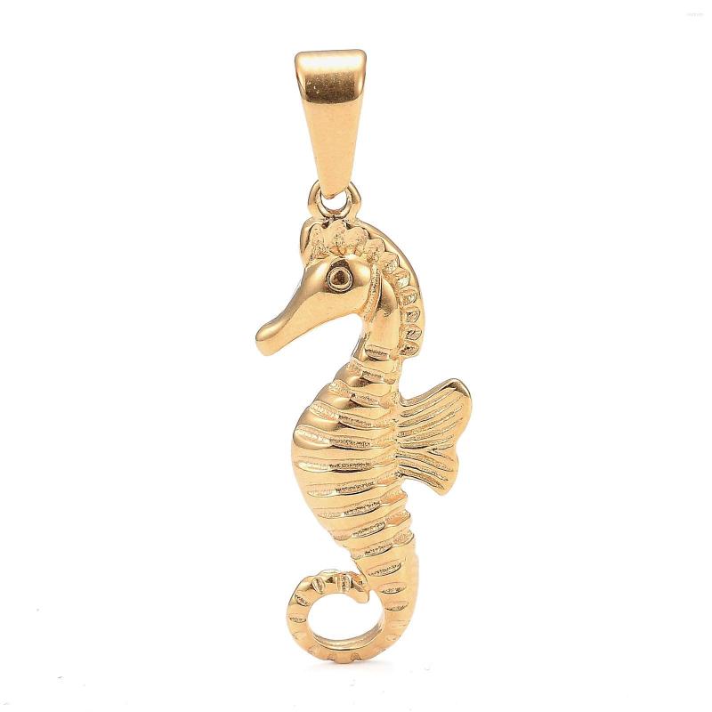 

Pendant Necklaces Pandahall 1pc Sea Horse Shape Stainless Steel Pendants With Snap On Bails Metal Charms For Necklace Jewelry Making Gift