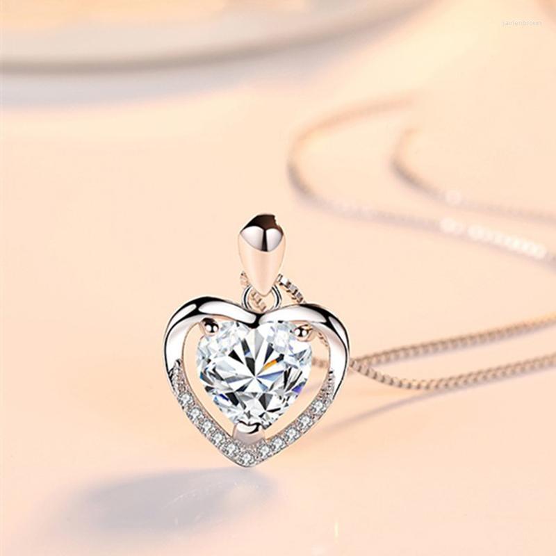 

Pendant Necklaces Luxury Crystal Heart Choker For Women Wedding Jewelry Gift CZ Zircon Statement