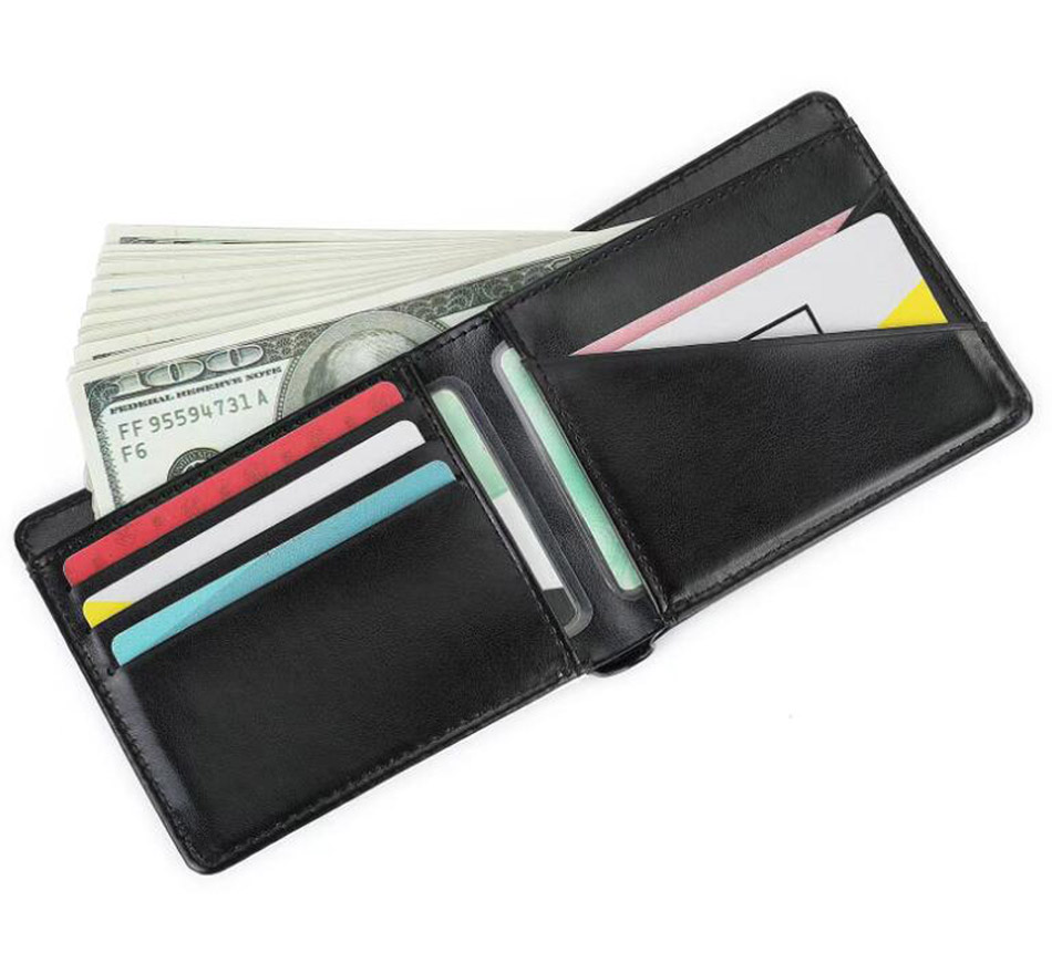 

DHL50pcs Personal Men Wallets Sublimation DIY White Single Double Sided Blank PU Short Square Foldable Open Credit Card Holder Father'S Gift
